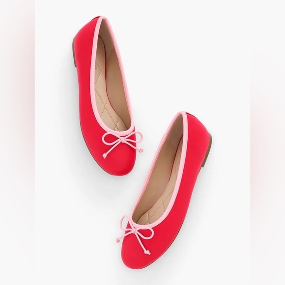 Talbots Blair Nappa Leather Ballet Flats Red Pepper Soft Pink 8.5 NWOT 🪿✨ - Picture 1 of 7